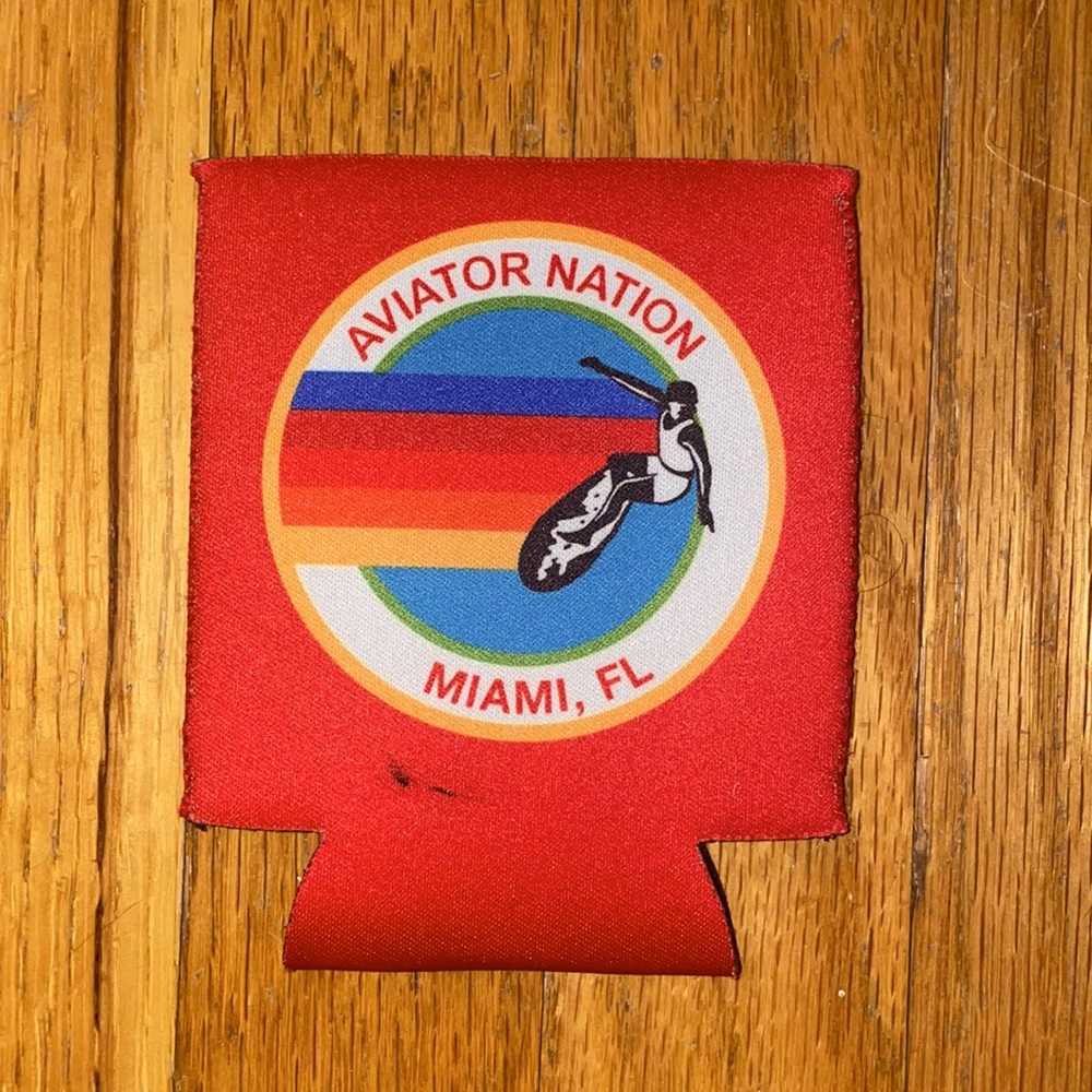 Red and Black Aviator Nation Drink Koozies OS